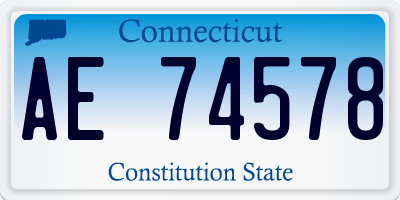 CT license plate AE74578