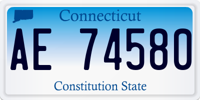 CT license plate AE74580