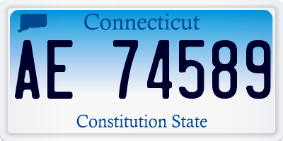 CT license plate AE74589