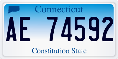 CT license plate AE74592