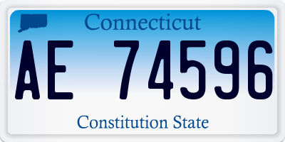 CT license plate AE74596