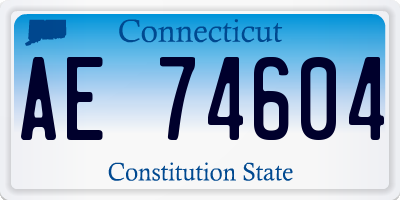 CT license plate AE74604