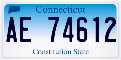CT license plate AE74612