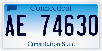 CT license plate AE74630