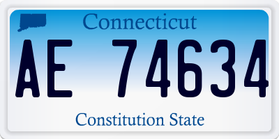 CT license plate AE74634