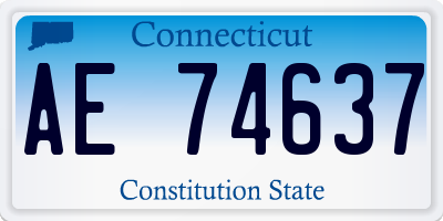 CT license plate AE74637