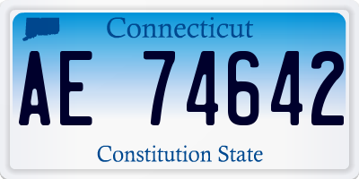 CT license plate AE74642