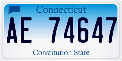 CT license plate AE74647