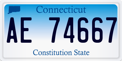 CT license plate AE74667