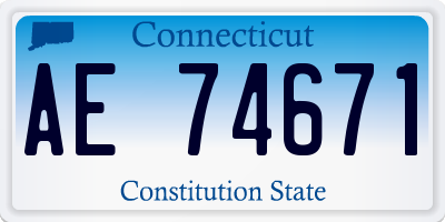 CT license plate AE74671