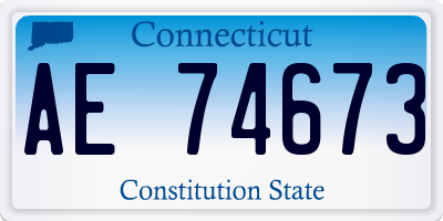 CT license plate AE74673