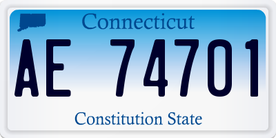 CT license plate AE74701