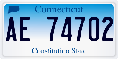 CT license plate AE74702
