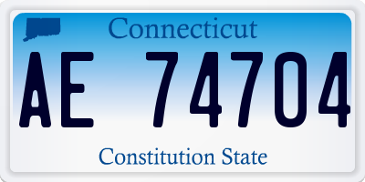 CT license plate AE74704