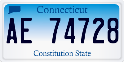 CT license plate AE74728