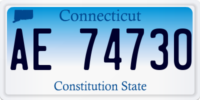 CT license plate AE74730