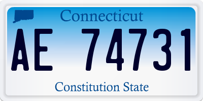 CT license plate AE74731
