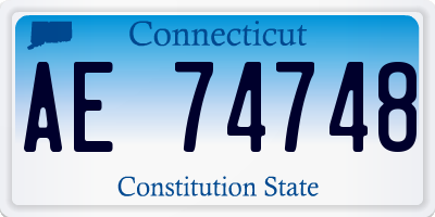 CT license plate AE74748