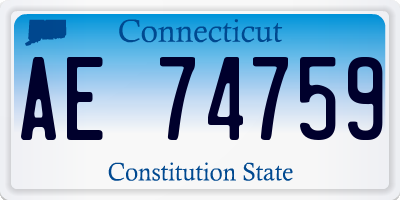 CT license plate AE74759
