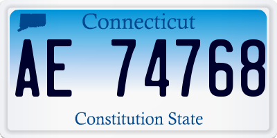 CT license plate AE74768