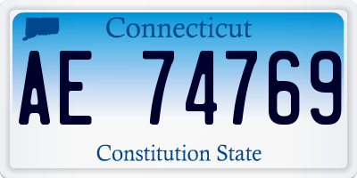 CT license plate AE74769