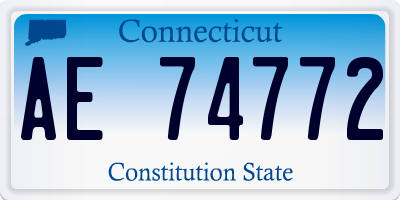CT license plate AE74772