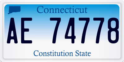 CT license plate AE74778