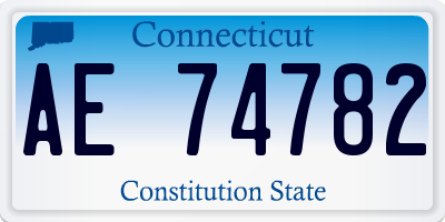 CT license plate AE74782