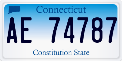 CT license plate AE74787
