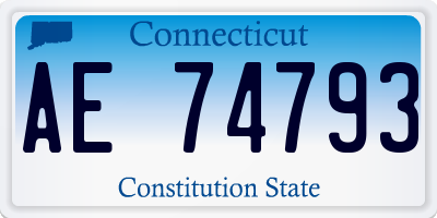 CT license plate AE74793