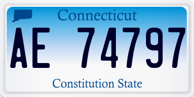 CT license plate AE74797