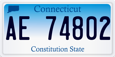 CT license plate AE74802
