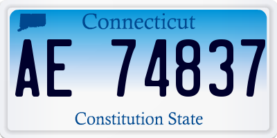 CT license plate AE74837
