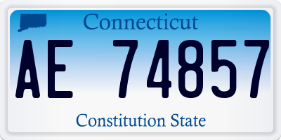 CT license plate AE74857