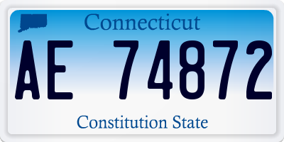 CT license plate AE74872