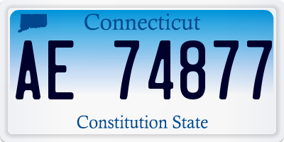CT license plate AE74877
