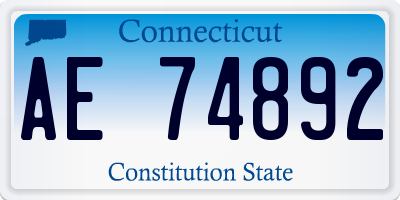 CT license plate AE74892