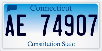 CT license plate AE74907