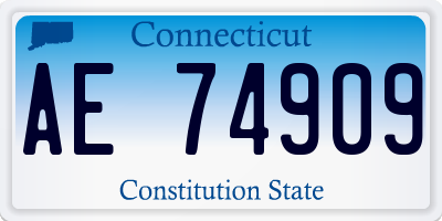 CT license plate AE74909