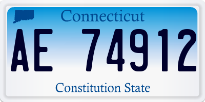 CT license plate AE74912