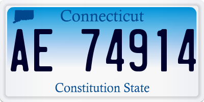 CT license plate AE74914