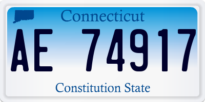 CT license plate AE74917