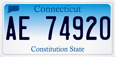 CT license plate AE74920