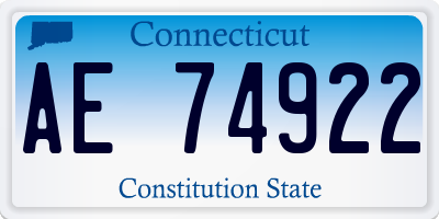 CT license plate AE74922