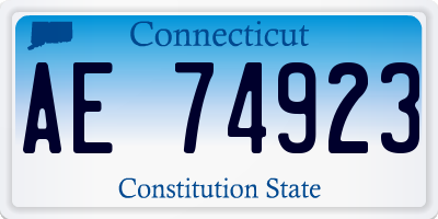 CT license plate AE74923