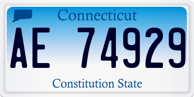 CT license plate AE74929