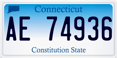 CT license plate AE74936