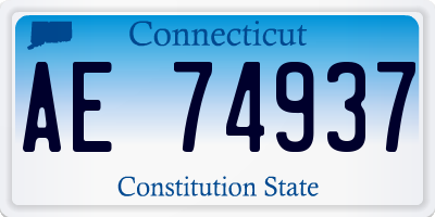 CT license plate AE74937