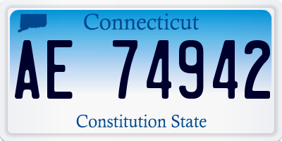 CT license plate AE74942