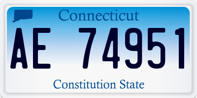 CT license plate AE74951